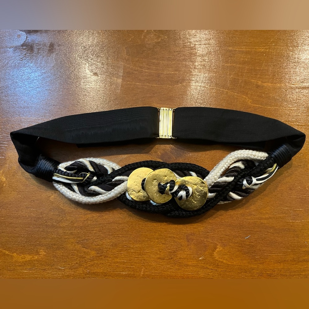 Handcrafted Braided Belt with Golden Disc Accents – Adjustable & Chic
